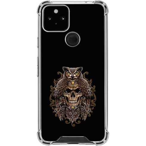 Skull and Owl by Sarah Richter Google Pixel 5 Clear Case